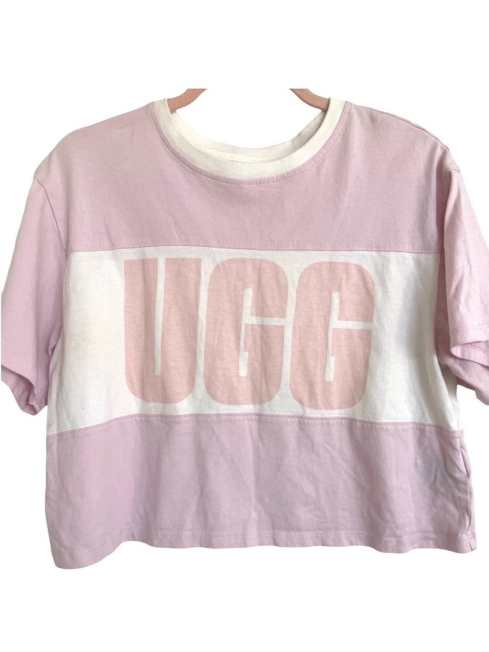 UGG T Shirt Pink White Small